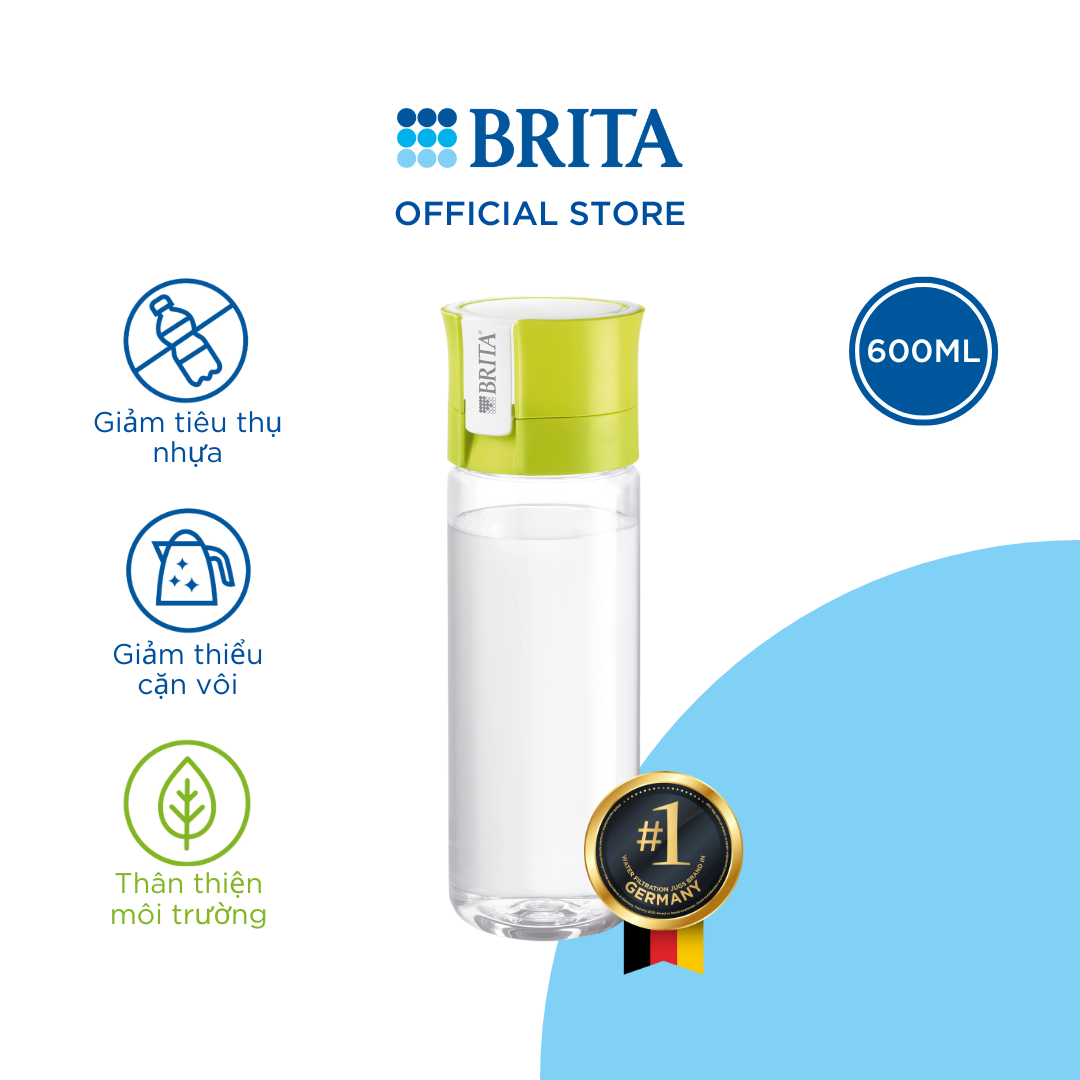 Bình lọc nước BRITA Vital Lime 600ml (có sẵn 1 đĩa lọc Microdisc) - Thương hiệu đến từ Đức