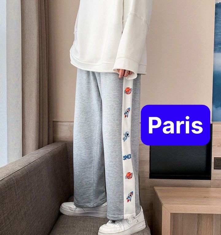 QUẦN JOGGER HIPHOP THỂ THAO CHẤT NỈ ỐNG SUÔNG RỘNG RÚT DÂY SPACE SANG CHẢNH CHẤT NỈ DÀY DA CÁ THOÁNG MÁT CHỐNG LẠNH , NÓNG THU ĐÔNG HÈ - PARIS FASHION