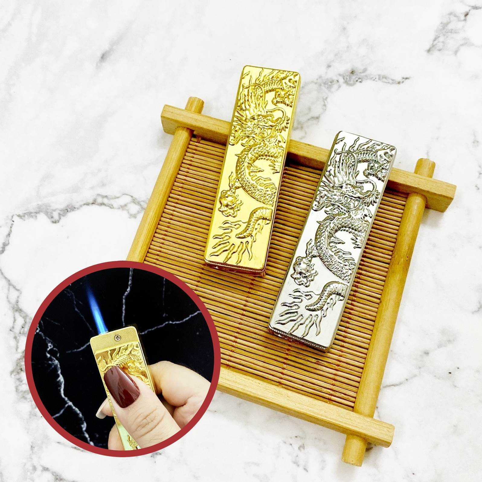 BẬT LỬA KHÈ - TRƯỢT HÌNH RỒNG (CÓ HỘP) - (XÀI GAS)