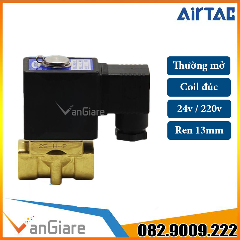 Van điện từ thường mở phi 13 airtac 2kw030-08