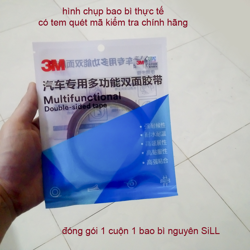 Băng Keo Dán Cường Lực 2 Mặt 3M (nhiều size - cuộn dài 3 mét)