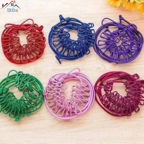 Dây phơi kẹp sắt kèm móc thông minh