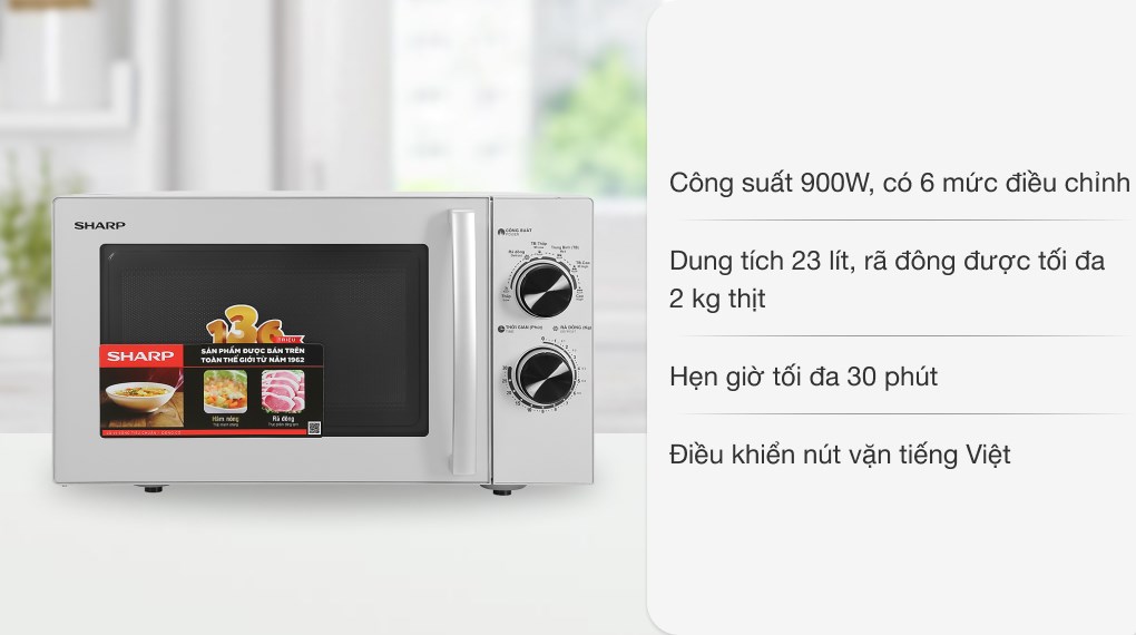Lò vi sóng Sharp R-32A2VN(S) 23L 900W - Bảo Hành 12 Tháng Toàn Quốc