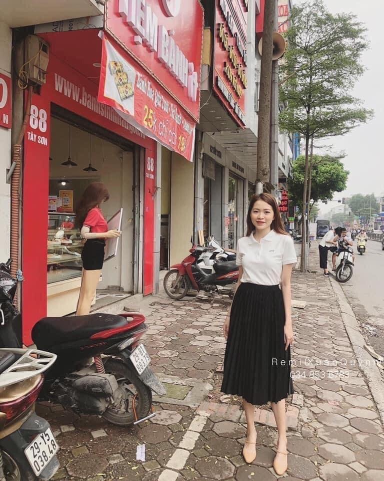 Chân váy xếp ly dễ mix đồ