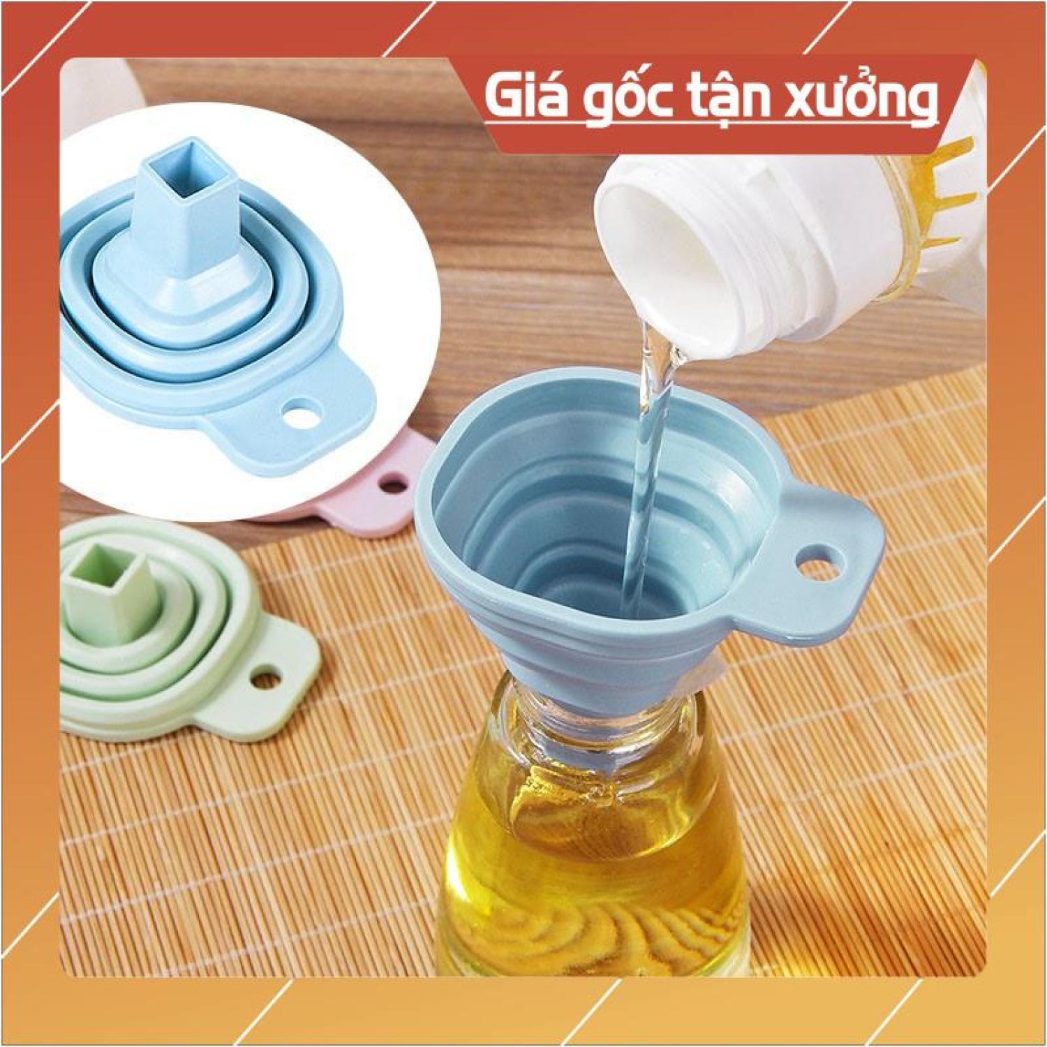 Phễu silicone dạng gấp gọn đa năng tiện lợi