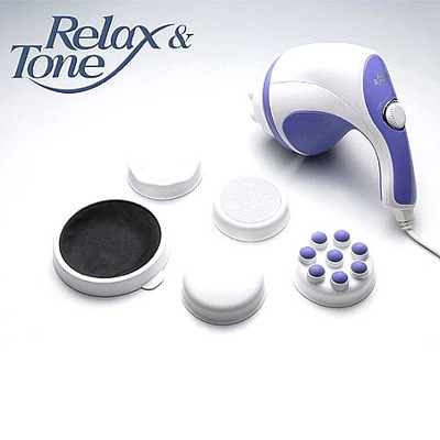 Massage cầm tay (Relax) - Đánh Tan Mỡ Bụng, Máy Massage Cầm Tay 5 Đầu Relax & Spin Tone, máy mát xa relax cầm tay dành cho người bị đau lưng, massage toàn thân chống mỏi - Bảo Hành Uy Tín - More2love