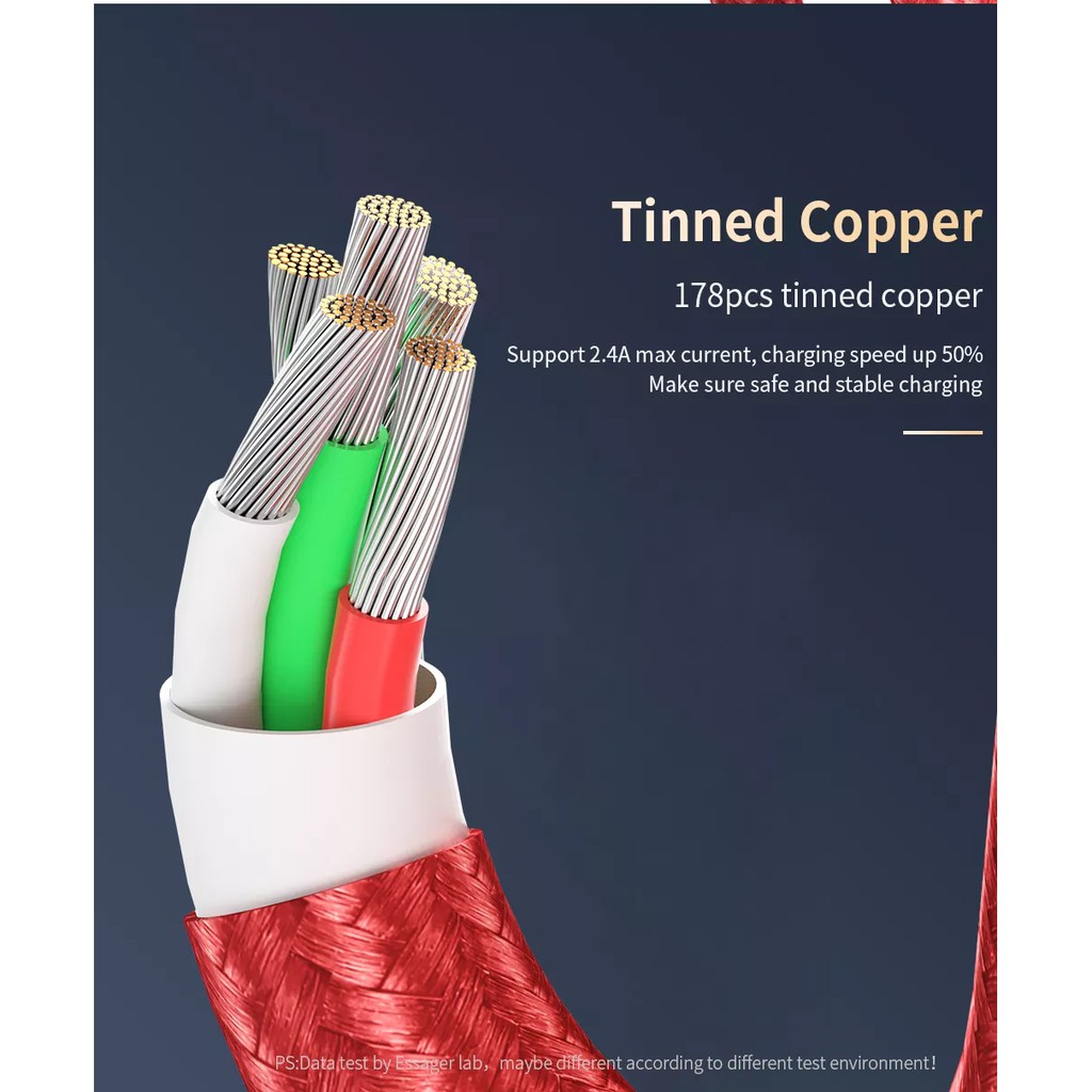 Cáp Sạc Nhanh Iphone Essager Ligning Bọc Nilon Chống Đứt