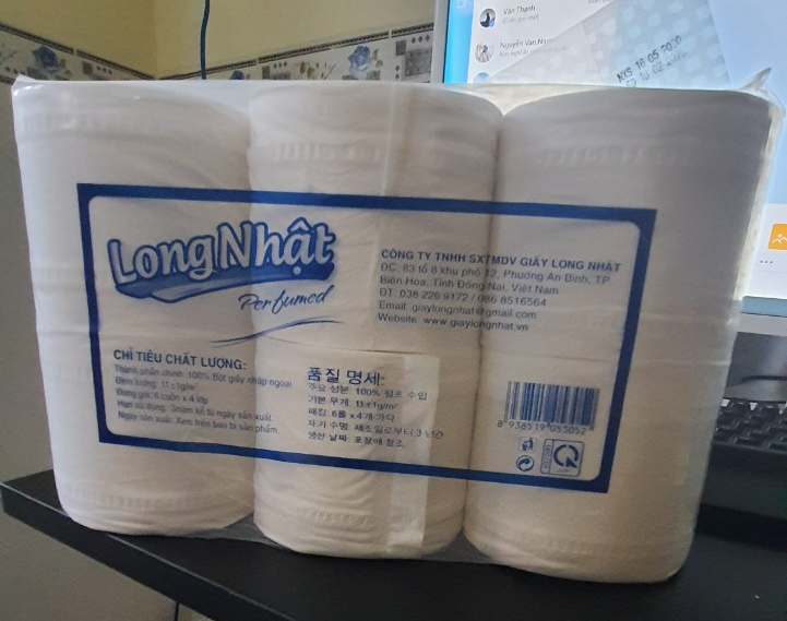 Giấy vệ sinh cao cấp Long Nhật Lốc 6 cuộn (4 lớp)