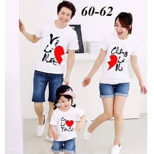 Áo gia đinh 3,4 người con là tất cả chất cotton mịn đẹp đủ mọi size 5-100 kí