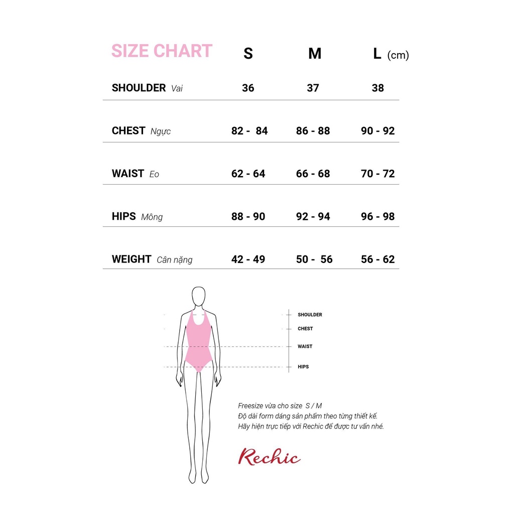 RECHIC Đầm Ngắn Chamie kiểu cổ V tay phồng