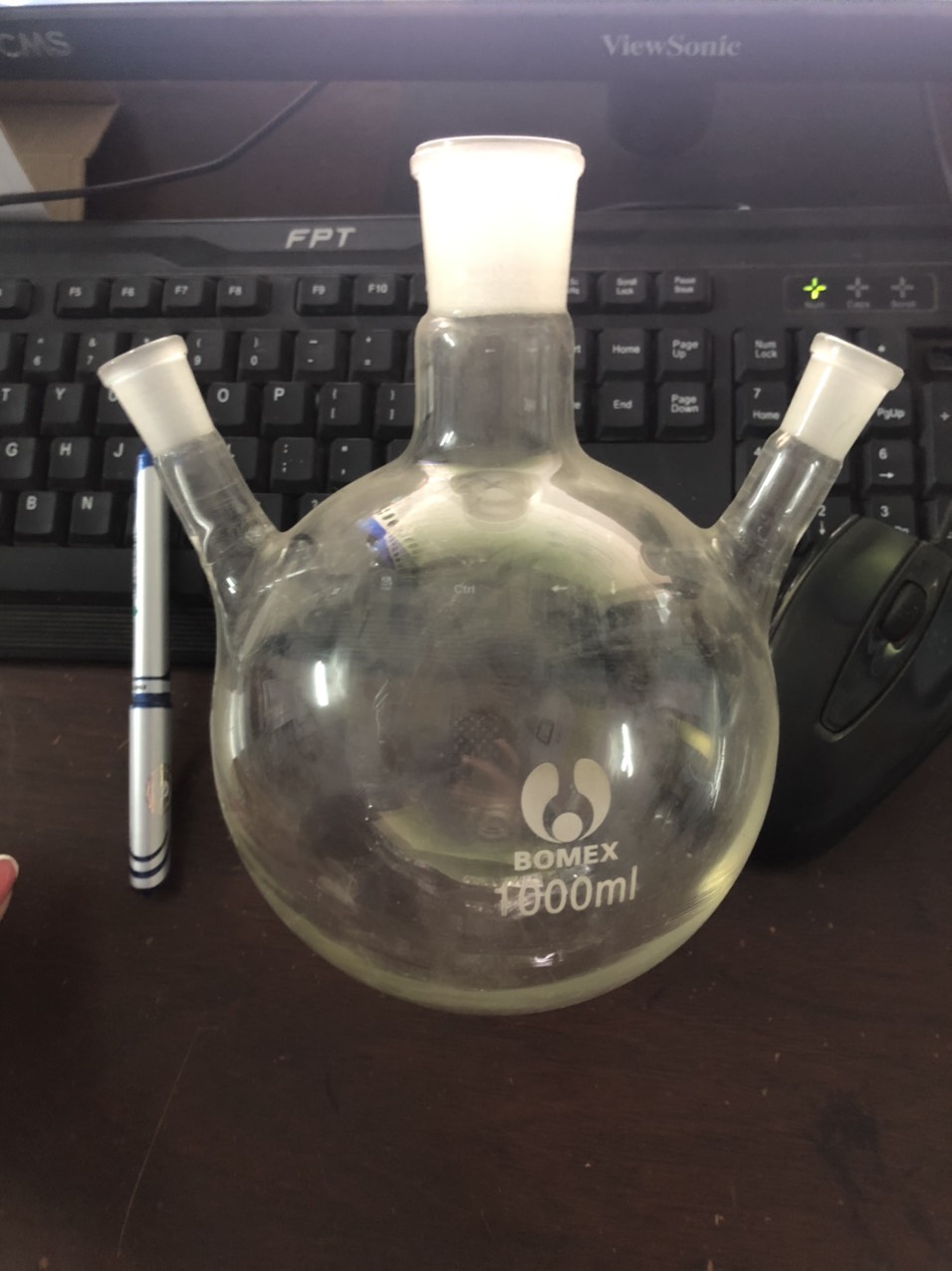 Bình cầu đáy tròn 2 nhánh 1000ml
