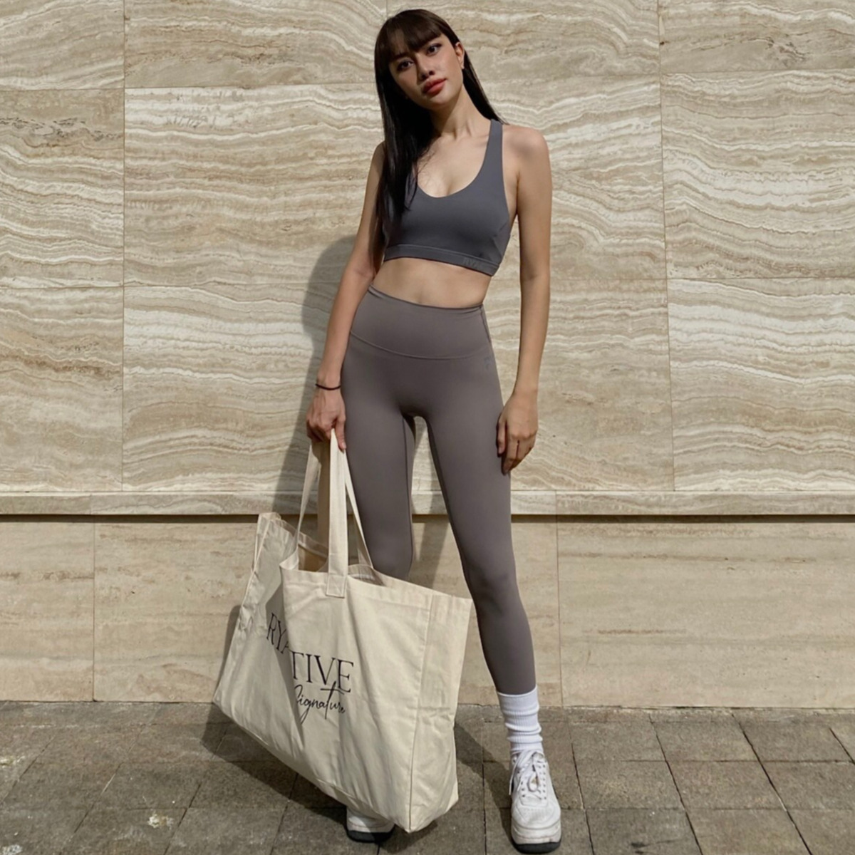 Áo ngực thể thao RYACTIVE -  Y SPORTBRA Grey