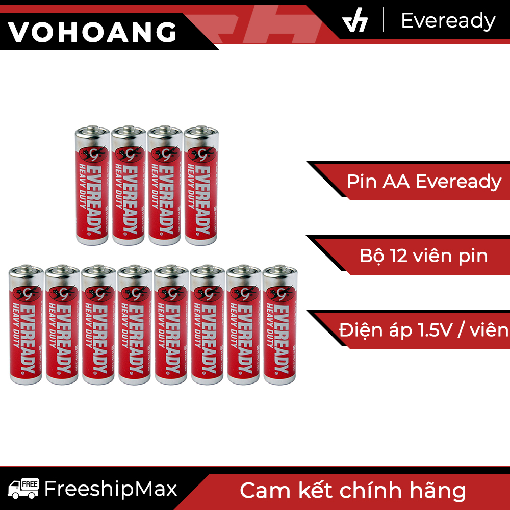 Bộ 12 pin AA Eveready Heavy Duty