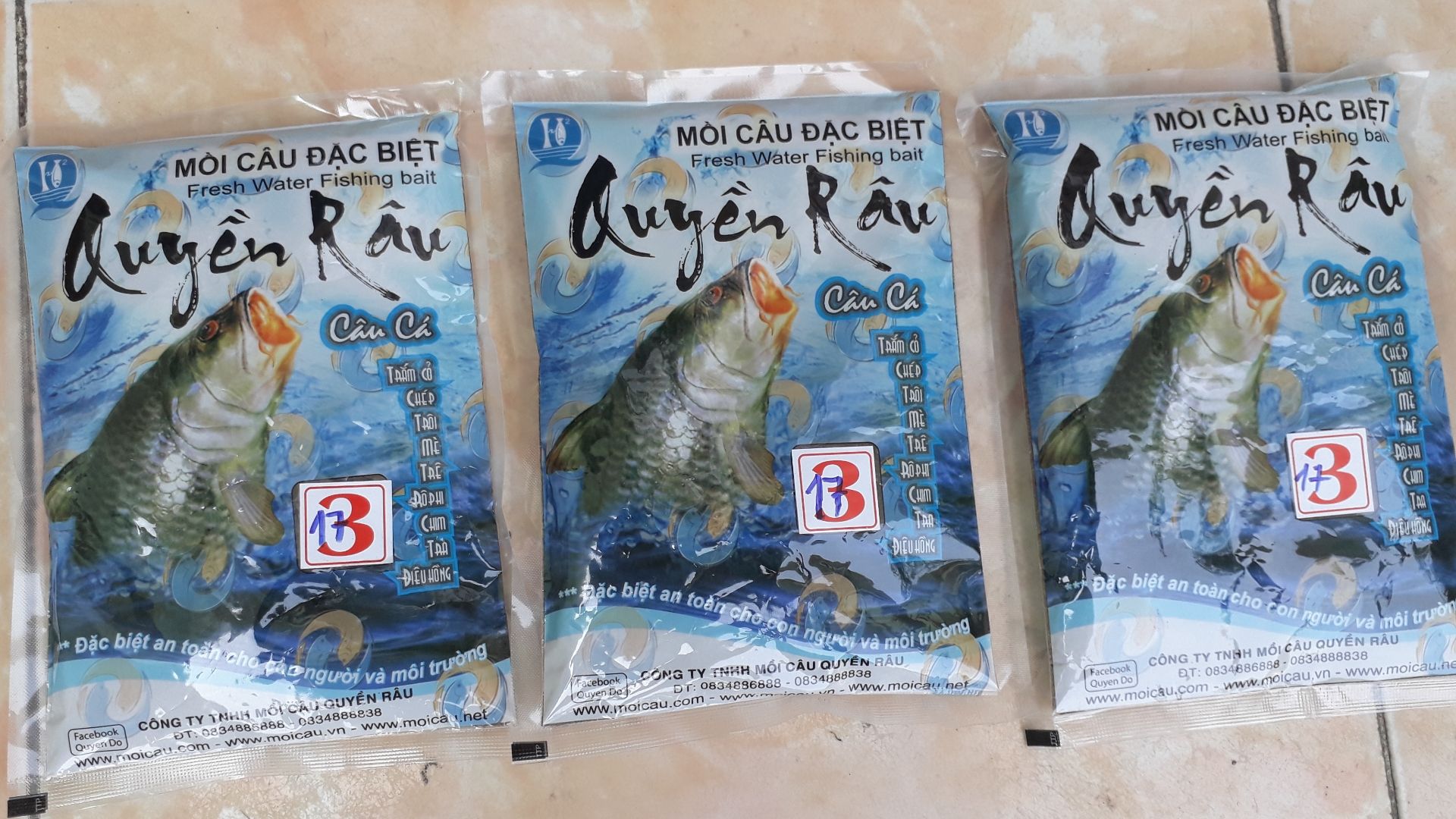 Mồi Quyền Dâu Số 3(gồm 3 gói) Mồi Câu Cá Chép đặc biệt