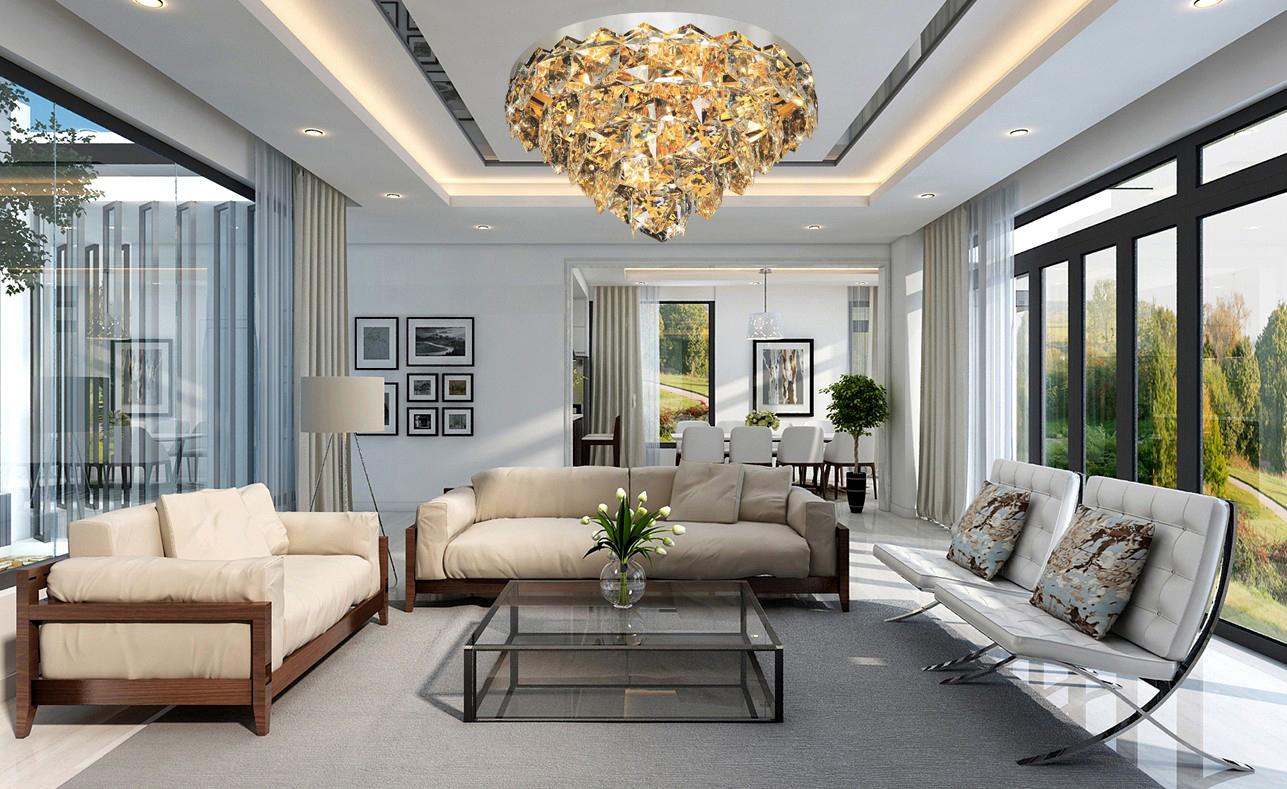 [Trả góp 0%] Đèn mâm ốp trần - pha lê trang trí VKT-NC-211A