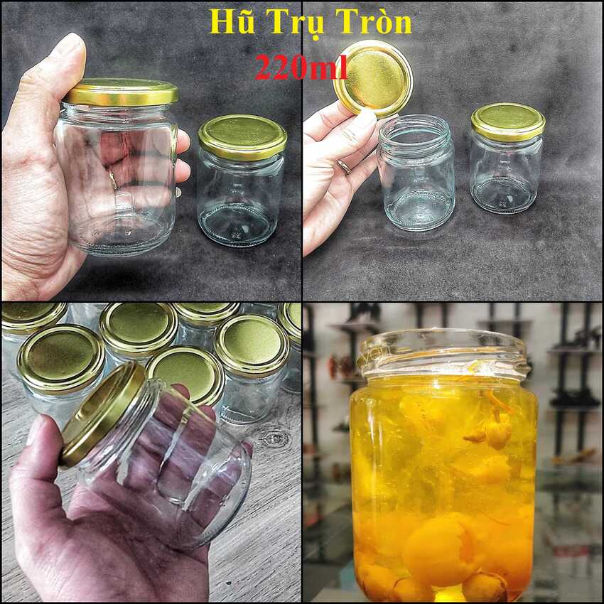 bird nest pot/jar 200ml - Yellow Tin cap - combo 8 pots/jars