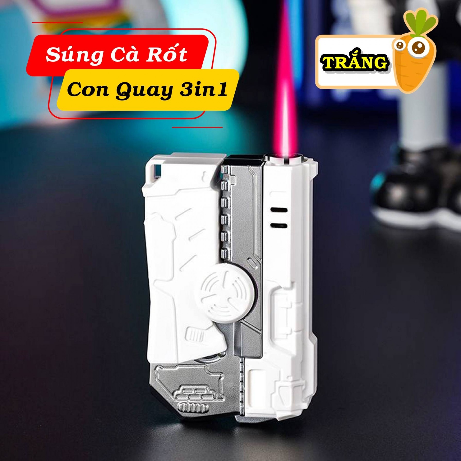 bật lửa khè đồ chơi vô tri 3in1 ( đồ chơi cà rốt ) ( FULLBOX ) - xài gas