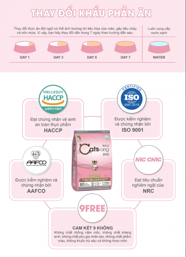 (Mua 1 TẶNG 2 HÀNG MẪU) Catsrang - Thức ăn hạt cho mèo nhỏ CATSRANG Kitten