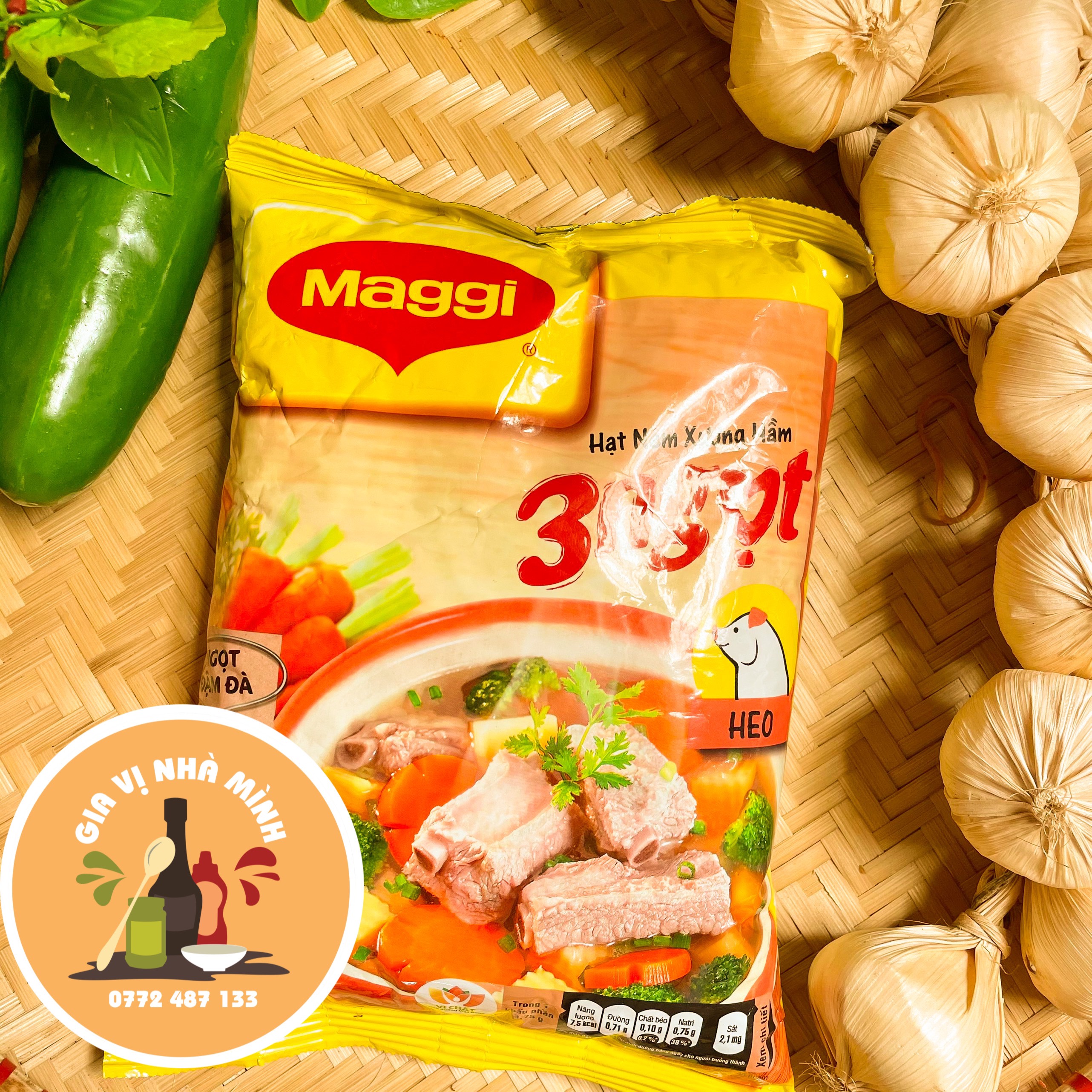 Hạt nêm maggi 3 ngọt heo -gà 900gr