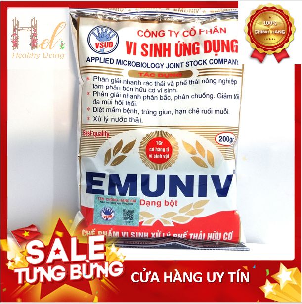 Chế phẩm vi sinh EM EMUNIV dùng ủ phân cá, phân đậu tương, bánh dầu
