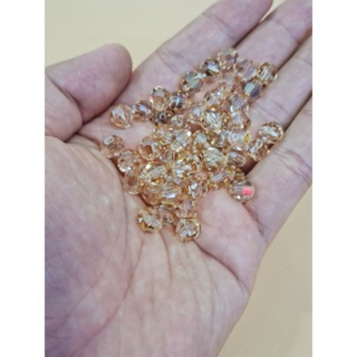 (GIÁ VIÊN) ĐÁ PHA LÊ SWAROVSKI TRÒN GIÁC LỚN MÀU TRÀ 8MM