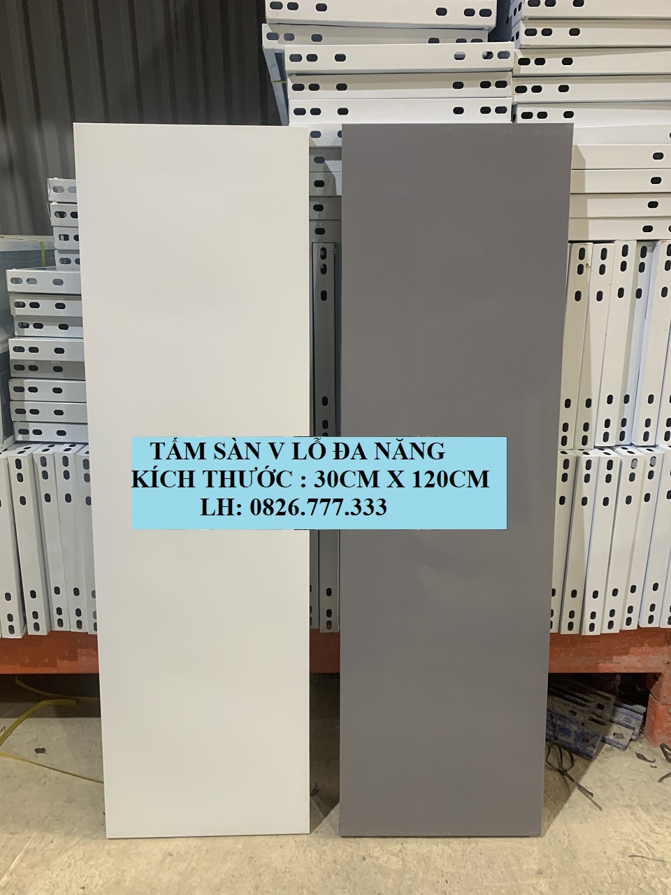 Mâm sàn kệ sắt v lỗ 30cm x 120cm