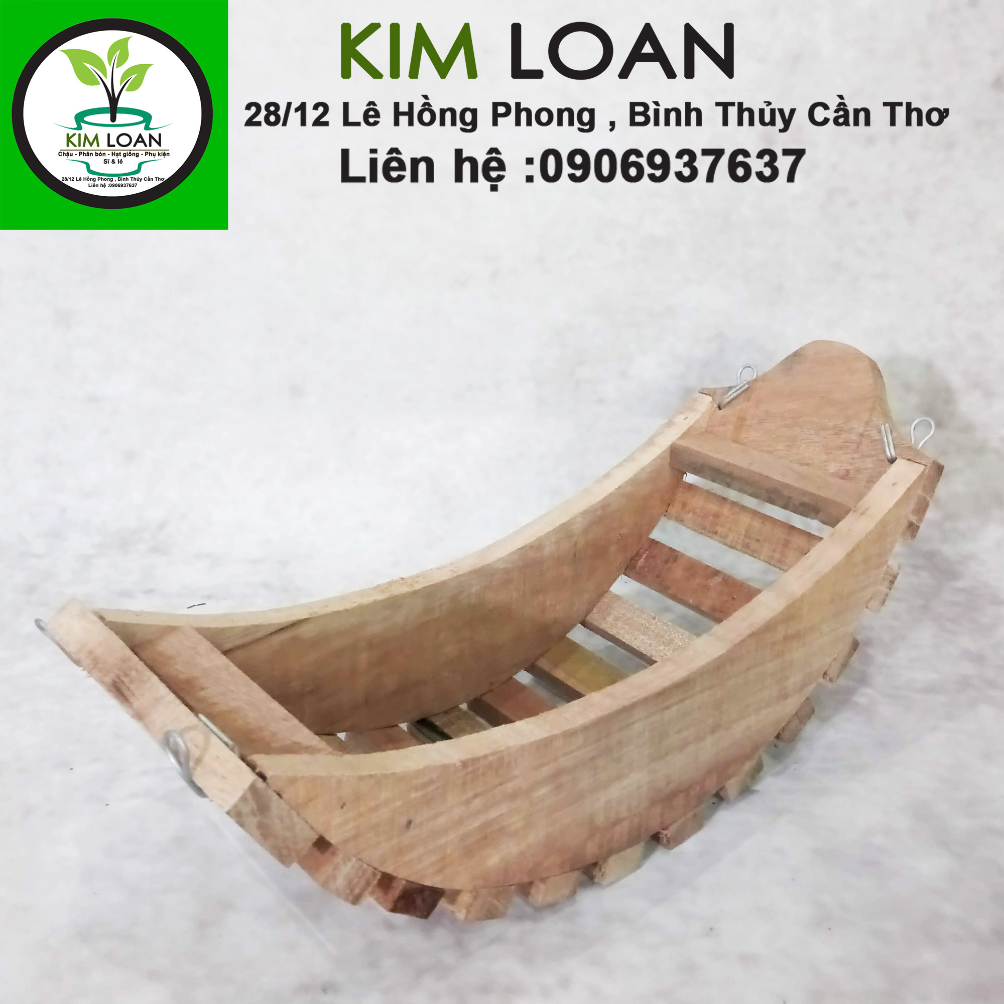 Chậu lan gỗ hình chiếc thuyền