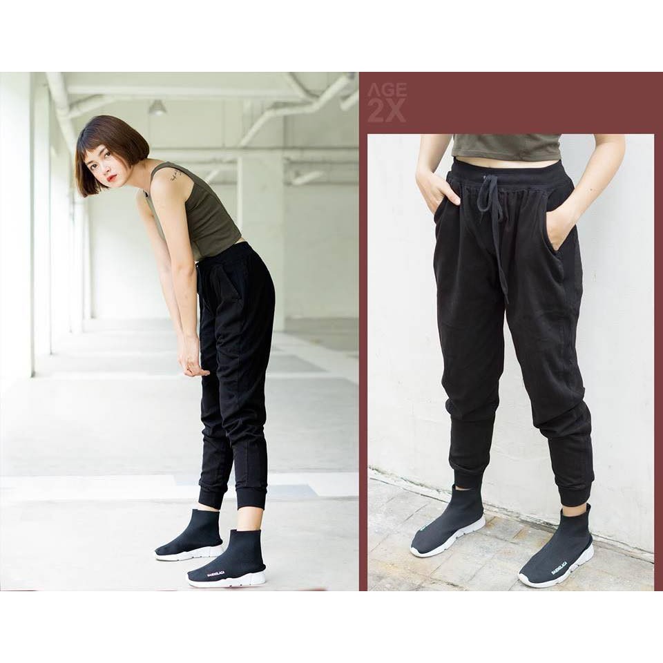 Quần Jogger nữ thun gân