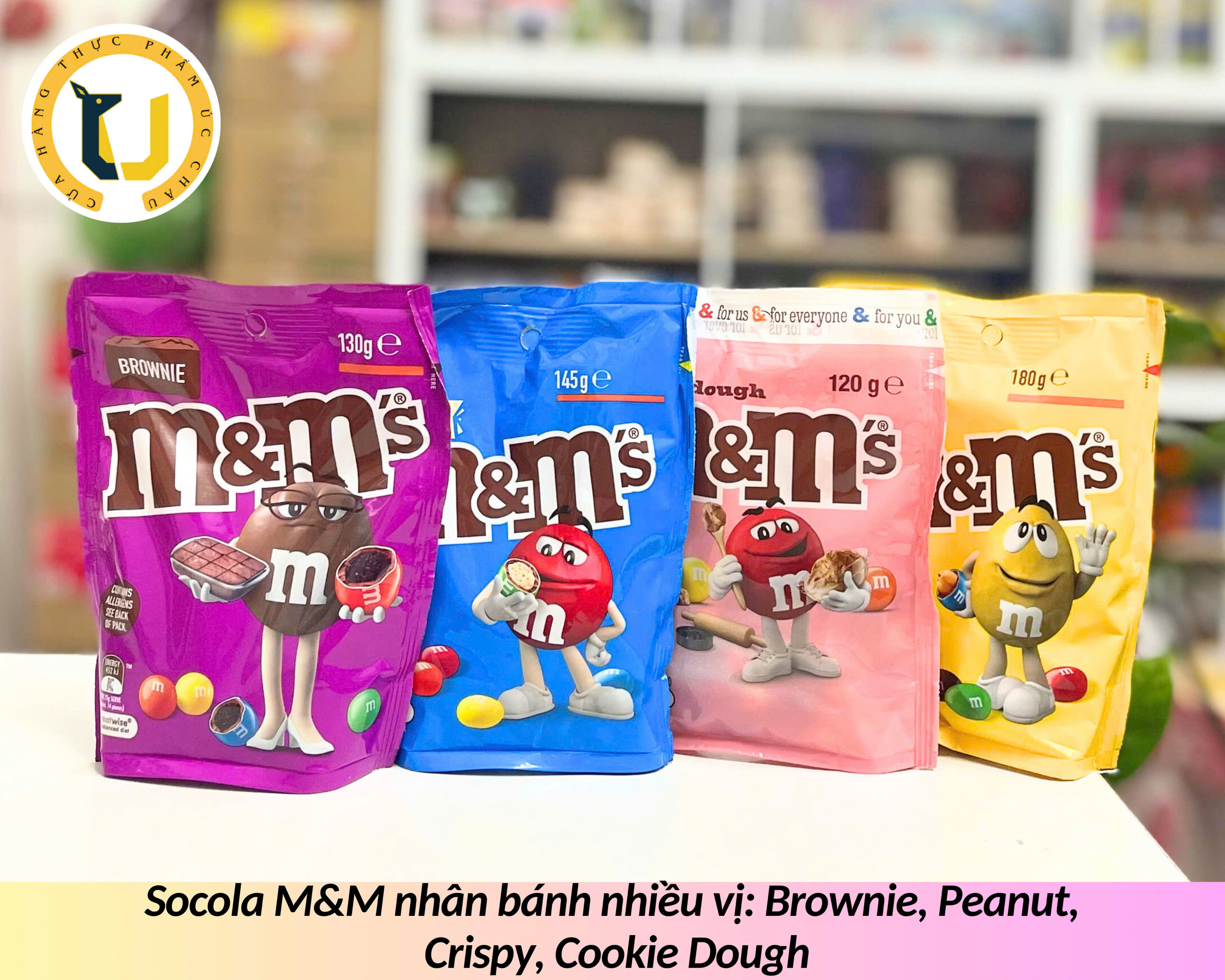 (HÀNG ÚC) Kẹo socola đậu phộng M&M's PEANUT/ MINIS/ CRISPY chocolate