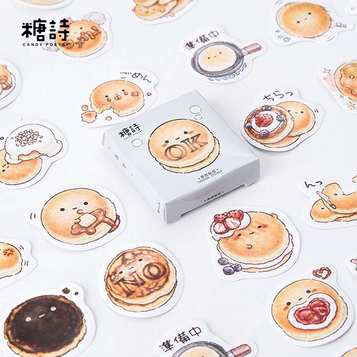 Hộp 45 sticker dán bánh rán tròn Doremon Canarystore54