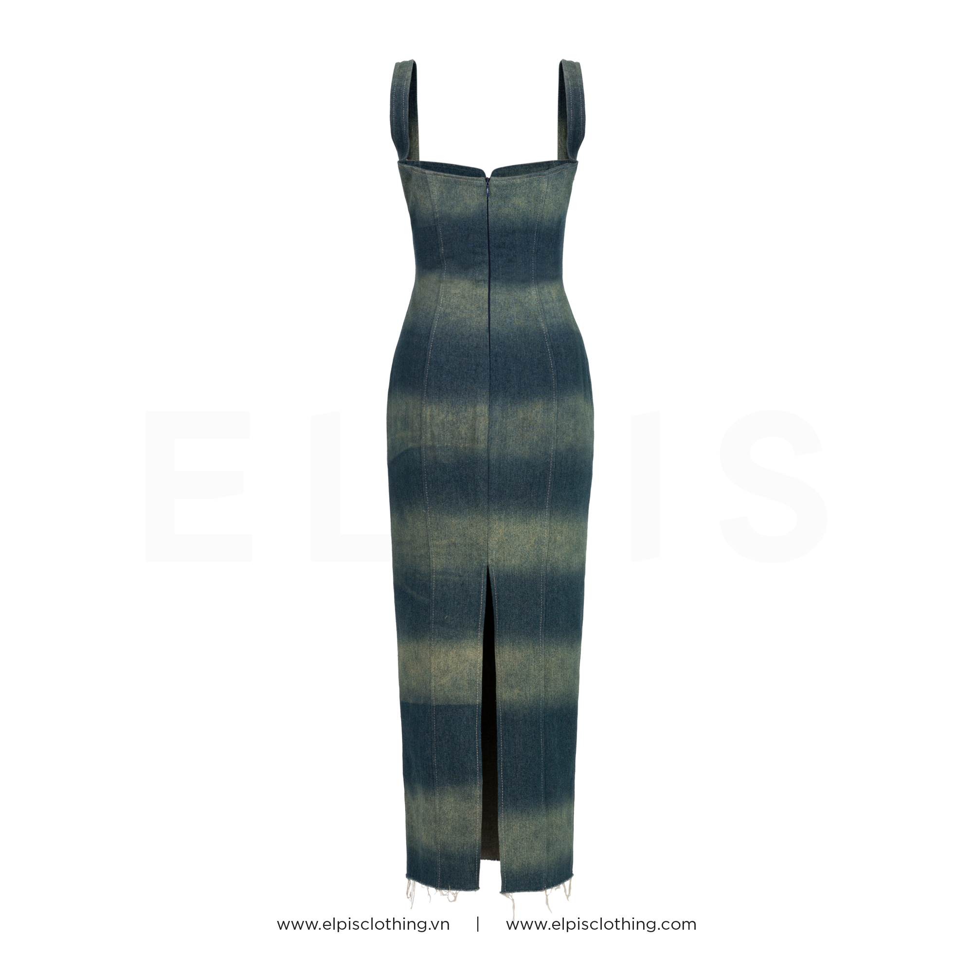 ELPIS - Đầm Jeans body (Không kèm hoa) SS23D85