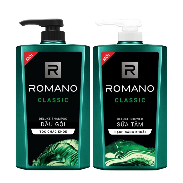 Combo Dầu Gội, Sữa Tắm Romano Classic 650g