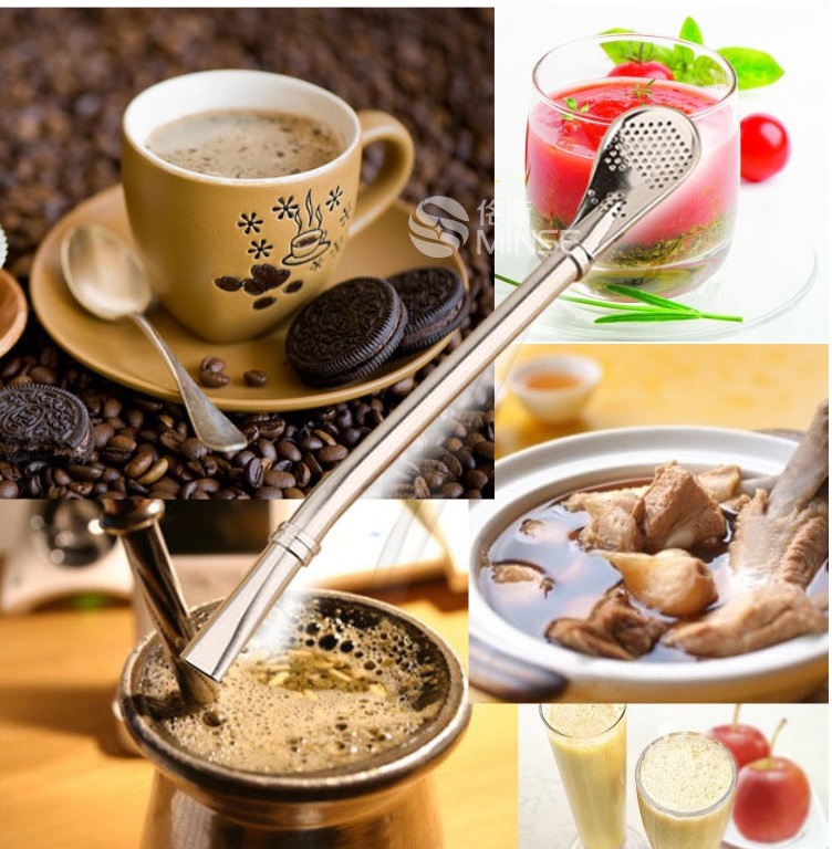 Combo 5 Cái - Ống Hút Kiêm Muỗng Inox