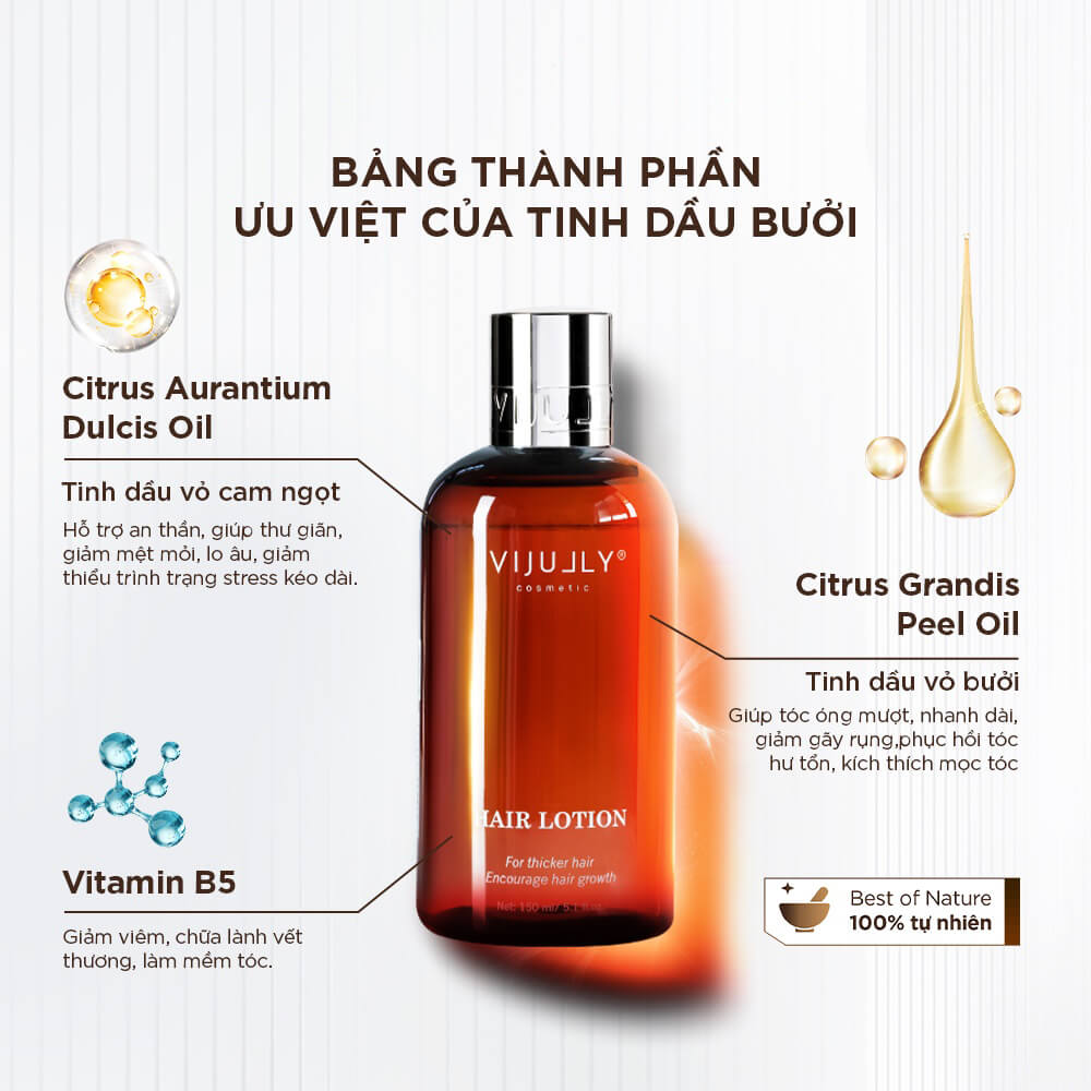 Tinh Dầu Bưởi Vijully Kích Thích Mọc Tóc 150ml