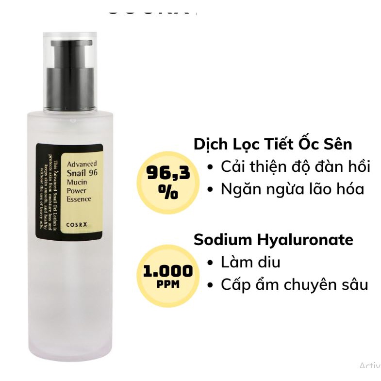 Tinh Chất Cosrx Advanced Snail 96 Mucin Power Essence Tái Tạo Da 100ml