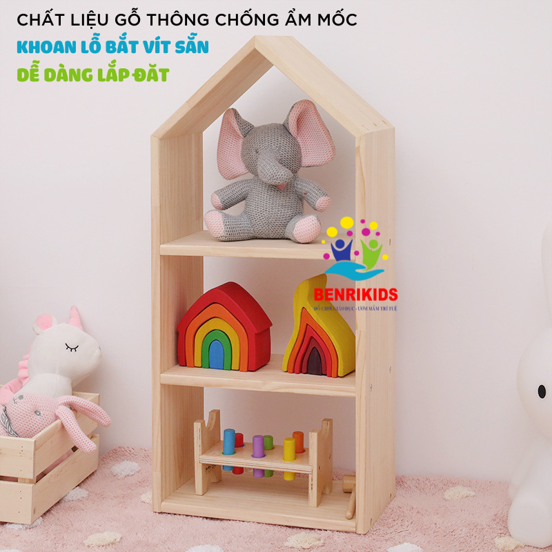 Kids coffee book shelf, early childhood shelf toy storage playroom bedroom decor kids furniture easy installation