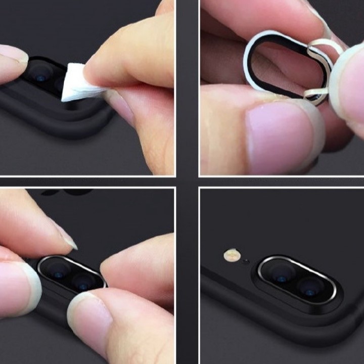 Combo Miếng Dán Cường Lực và Vòng Bảo Vệ Camera iPhone 7 Plus, 8 Plus