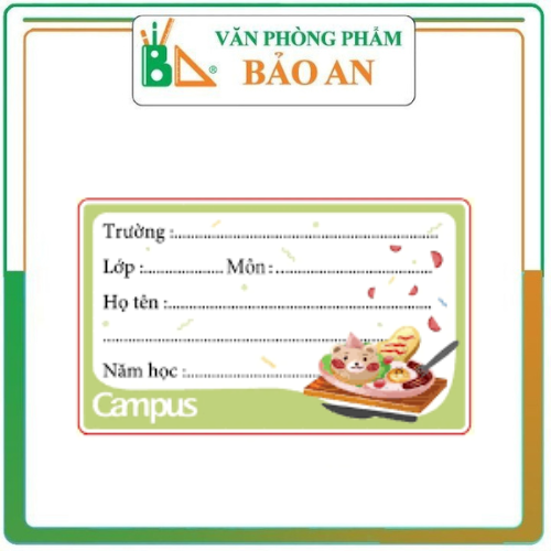 Nhãn vở campus food nt-fod12