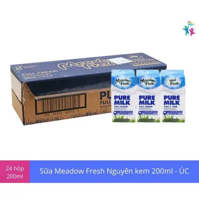 [HCM]Thùng 24 hộp Sữa Tươi Tiệt Trùng Nguyên Kem Meadow Fresh 200ml