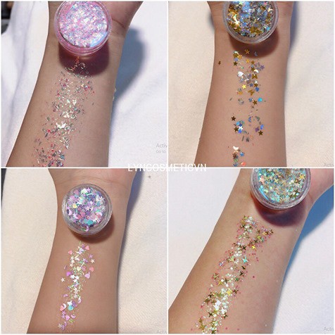 Nhũ mắt Glitter hạt to (c&oacute; sẵn gel)