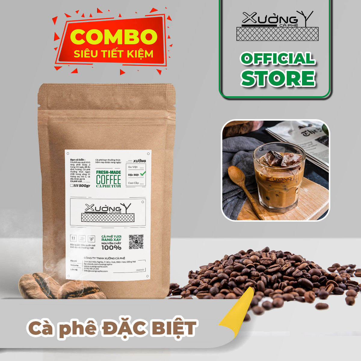 Combo 500gr Cà Phê Đặc Biệt + Hộp sữa 380gr