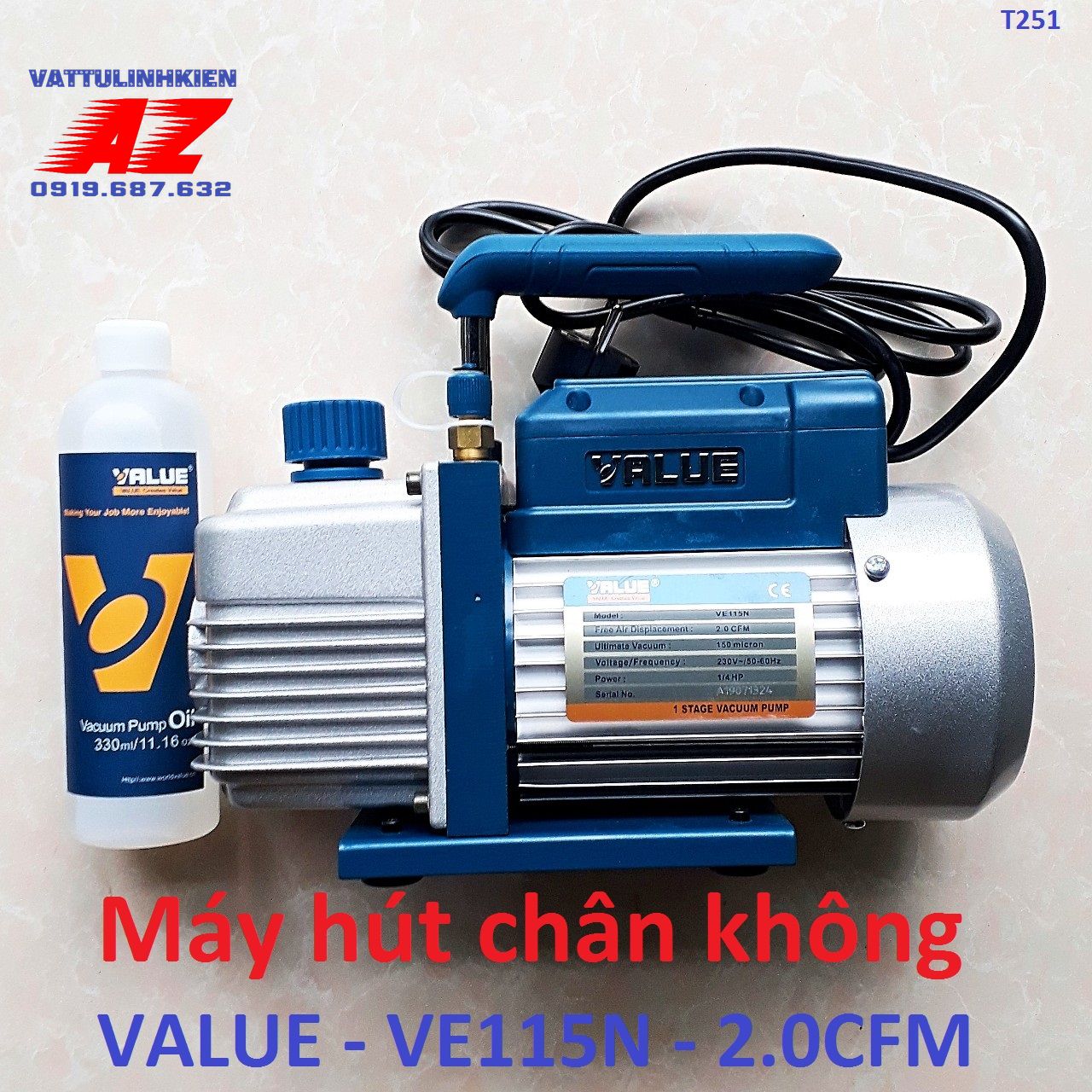 Máy hút chân không VALUE 2.0 CFM Model VE115N.