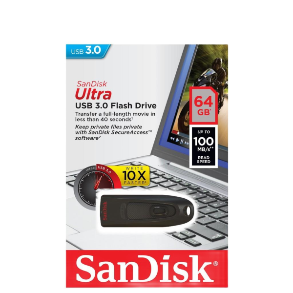 Bảng giá USB 3.0 SanDisk 64GB Ultra CZ48 - tốc độ 100MB/s (Đen) - Phụ Kiện 1986 Phong Vũ