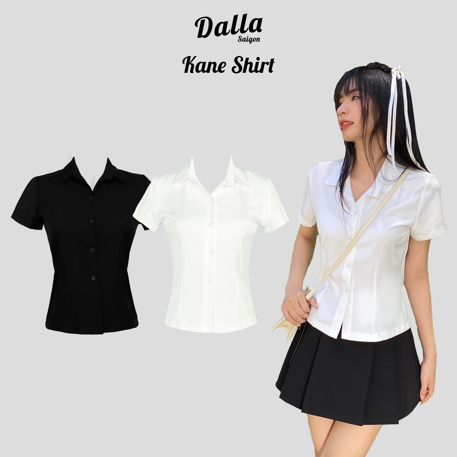 DALLA Áo sơ mi phom ôm basic (SM02)