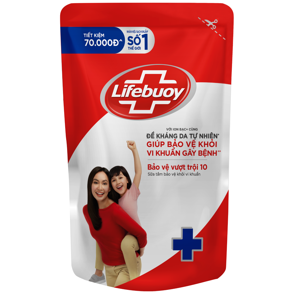 Sữa tắm Lifebuoy 800g Bảo Vệ Vượt Trội giúp bảo vệ khỏi 99.9% vi khuẩn và ngăn ngừa vi khuẩn lây lan trên da (Túi)