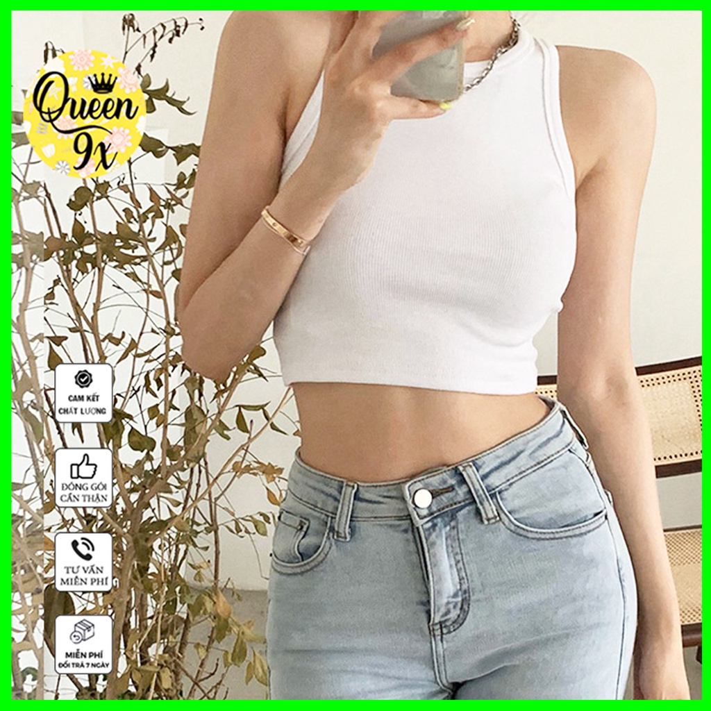 Áo ba lỗ nữ, Áo croptop nữ len tăm kiểu 2 dây chéo cổ kiểu ôm body vải Vải Bozip cao cấp cho mùa hè