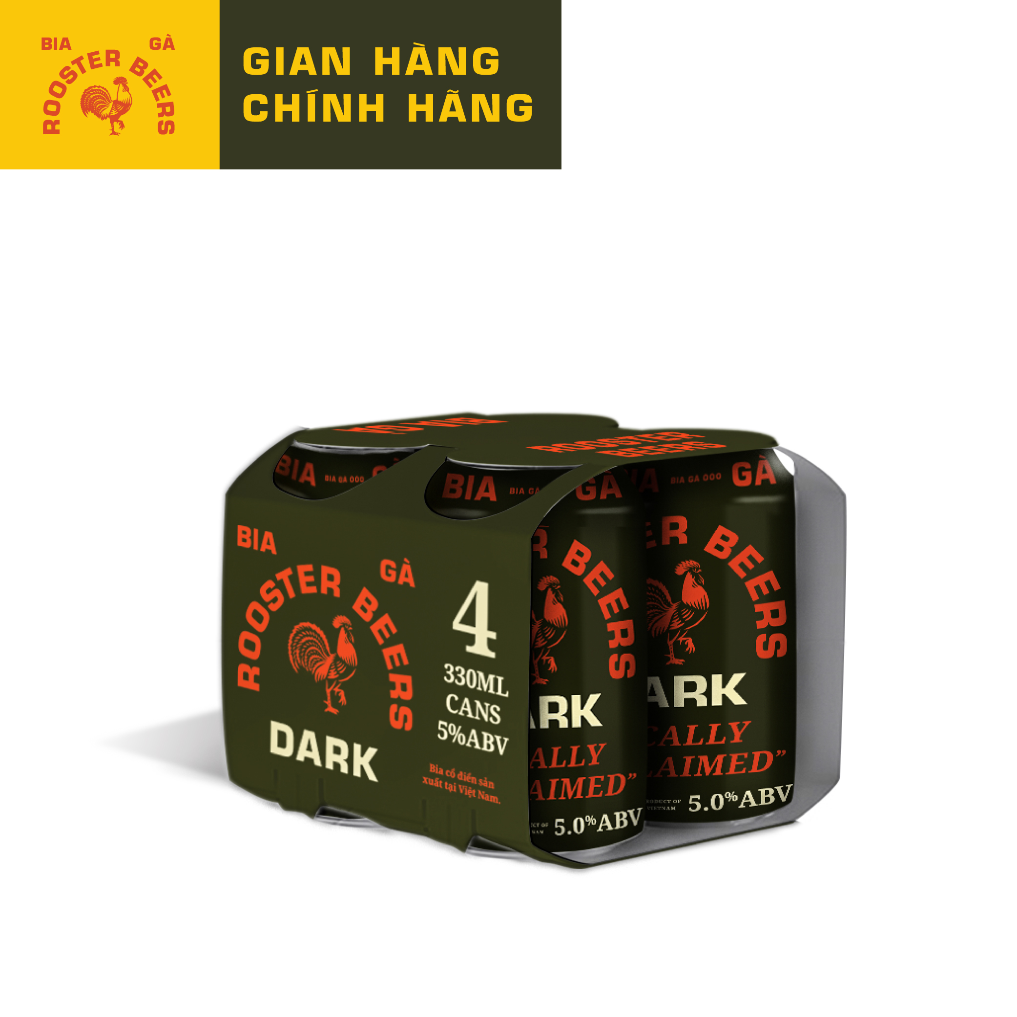 Rooster Beers Dark 330ml X 4 lon
