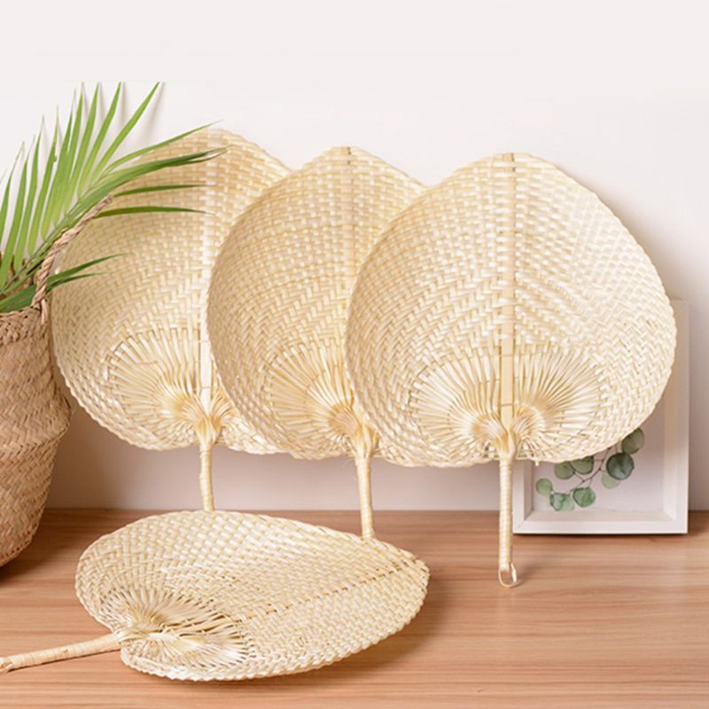 Quạt lá đề trái tim màu trắng size to 30cm-lh 0978945425