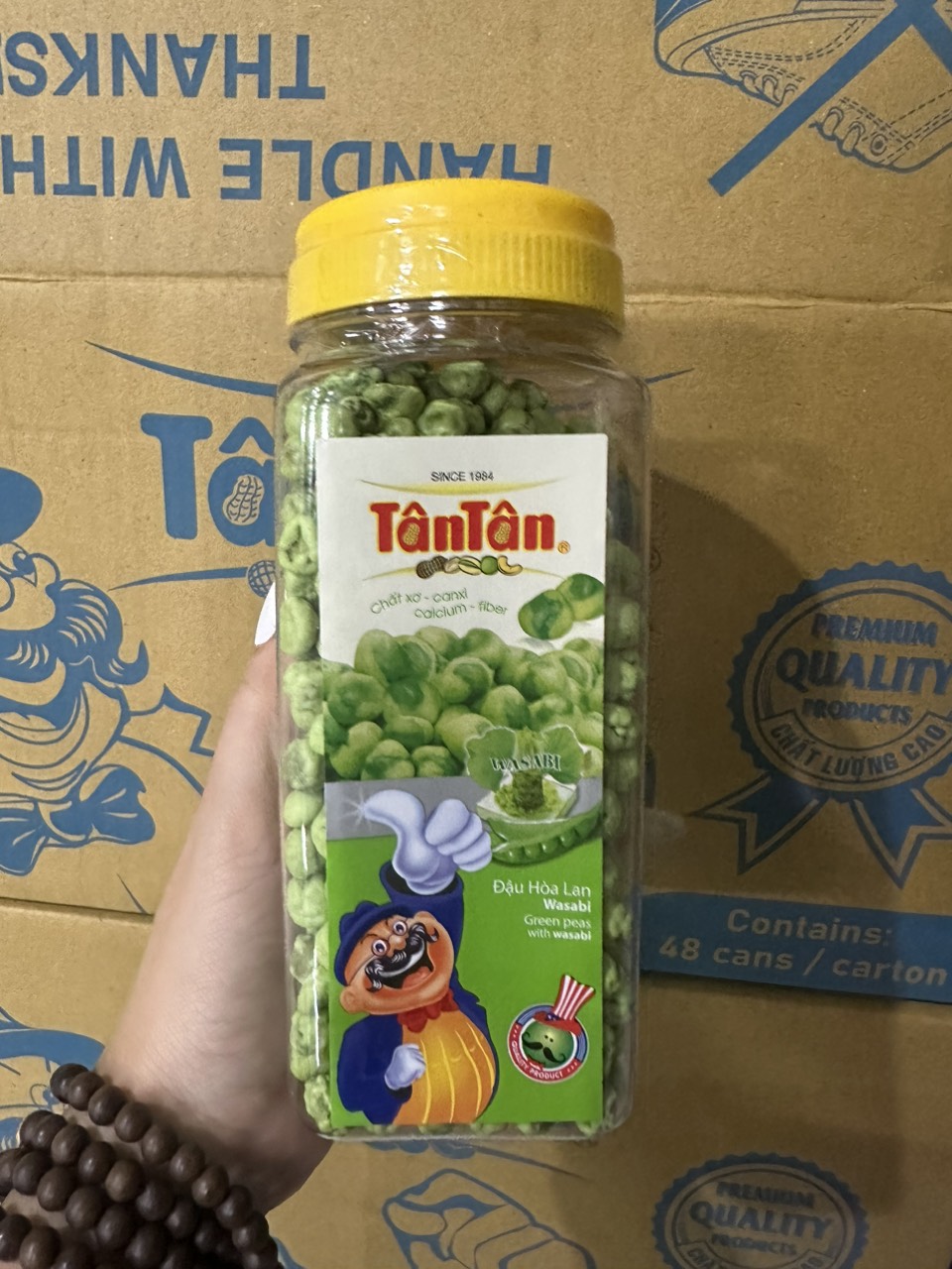 Đậu Hoà Lan Wasabi Tân Tân Green Peas With Wasabi (Hủ 190g)