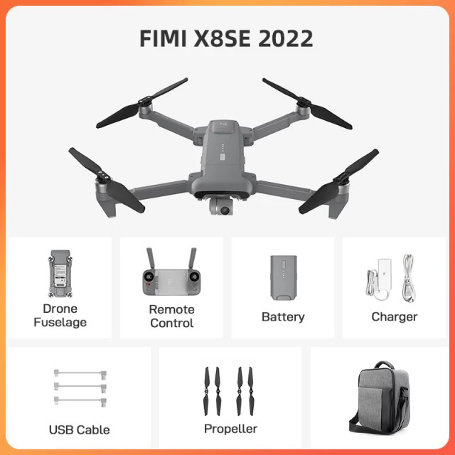 [Trả góp 0%][ BẢN COMBO ] Flycam Xiaomi Fimi X8 SE Black (bản màu đen có kèm túi) - BẢO HÀNH 12 THÁNG